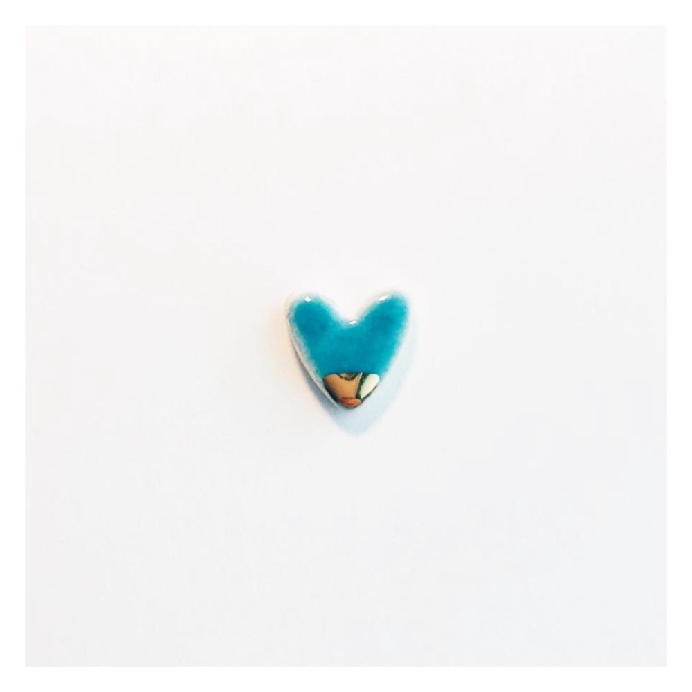 Freckled Pottery 22k gold dipped heart earrings